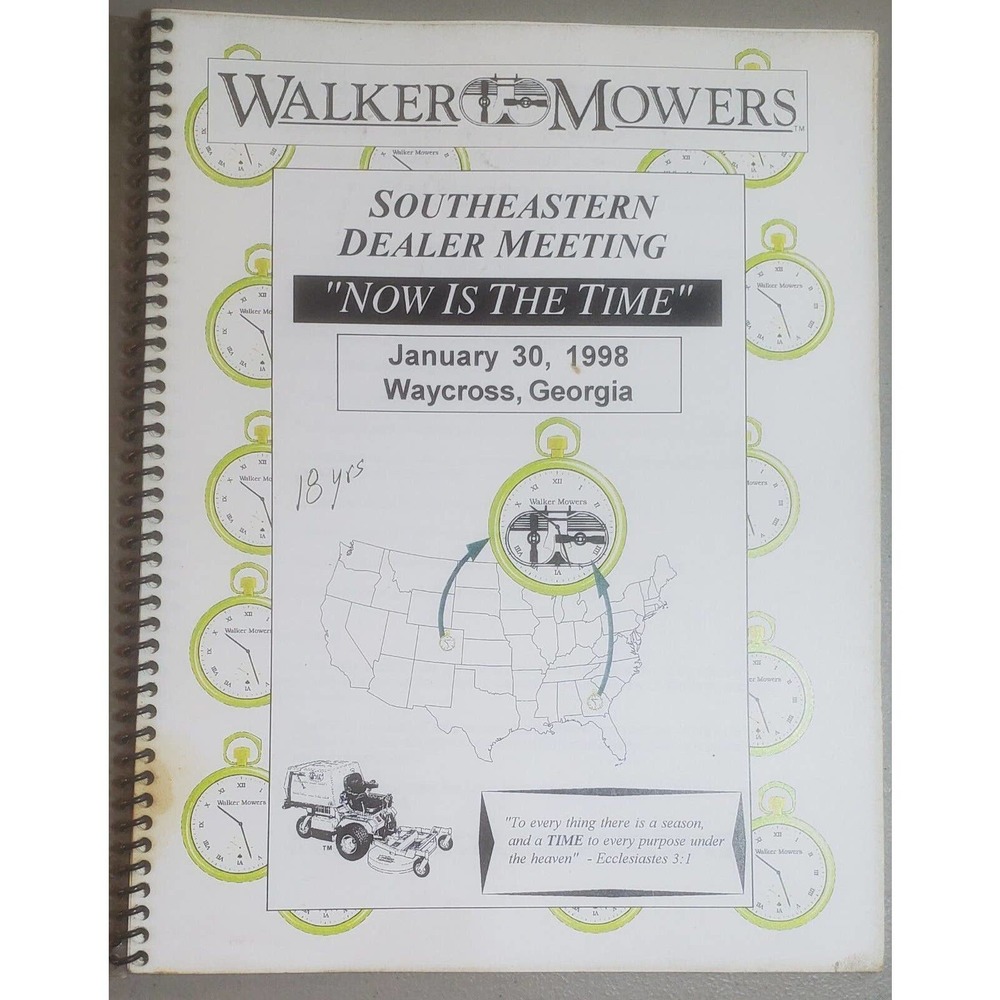 1998 Walker Mowers Southeastern Dealer Meeting Handbook